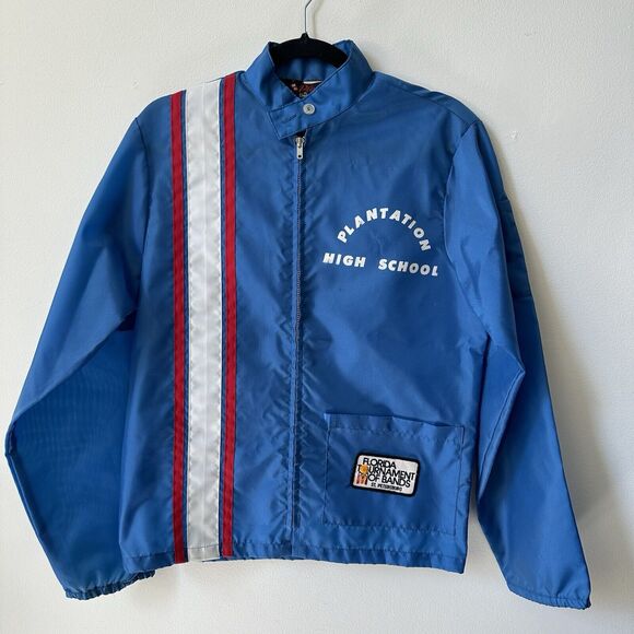 VTG Varsity Jacket Marching Band Rain Coat High School Florida Size Small 80s - Picture 1 of 9